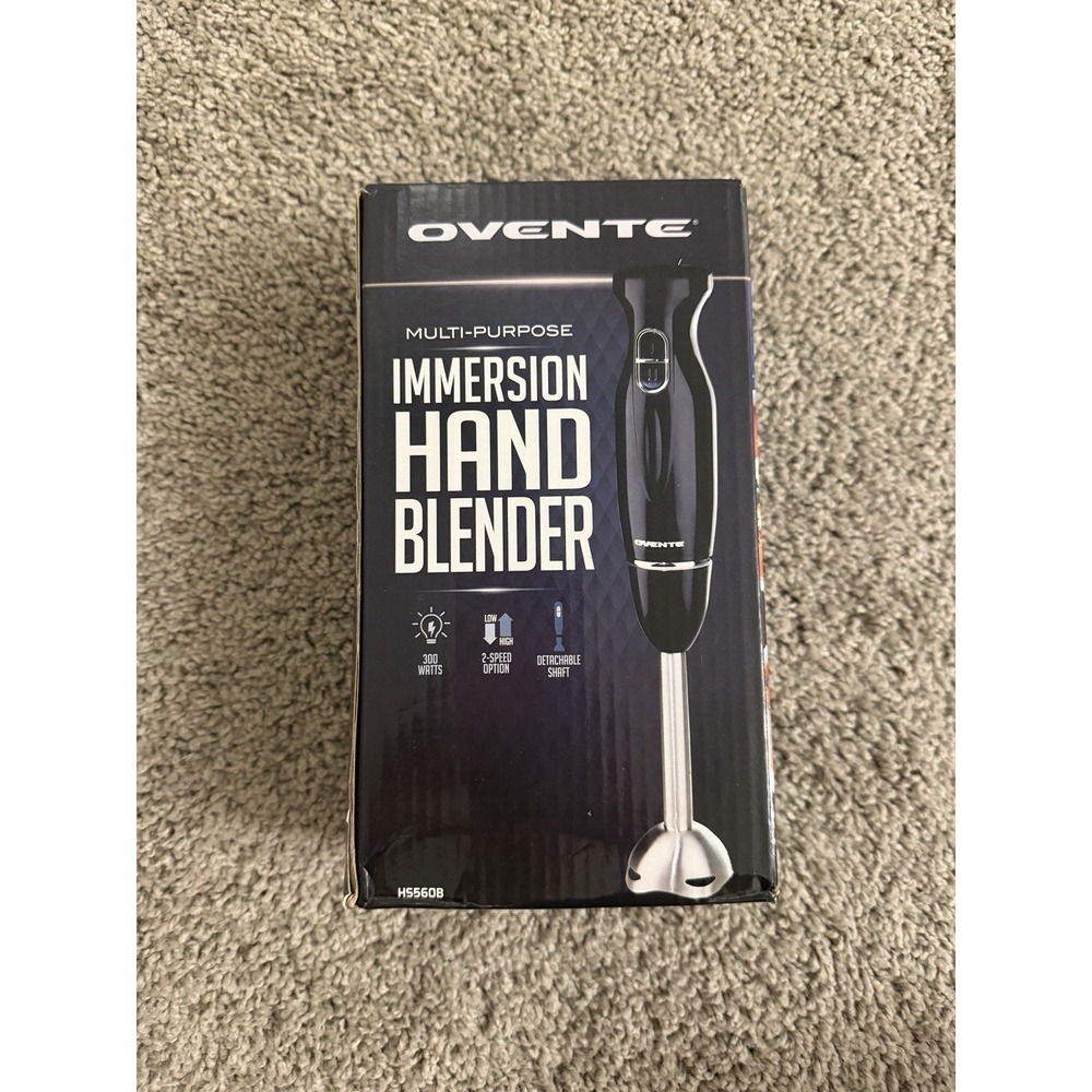 Ovente HS560B Multi-purpose Immersion Hand Blender In Black New Unopened Box